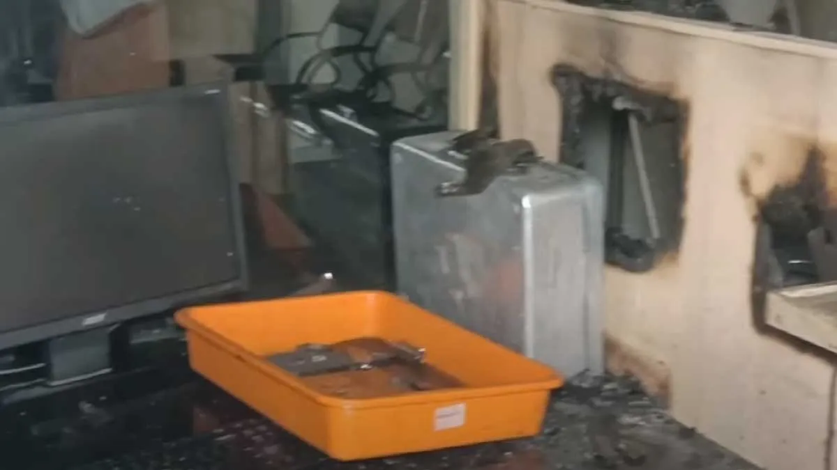 Bank fire; Burned out appliances