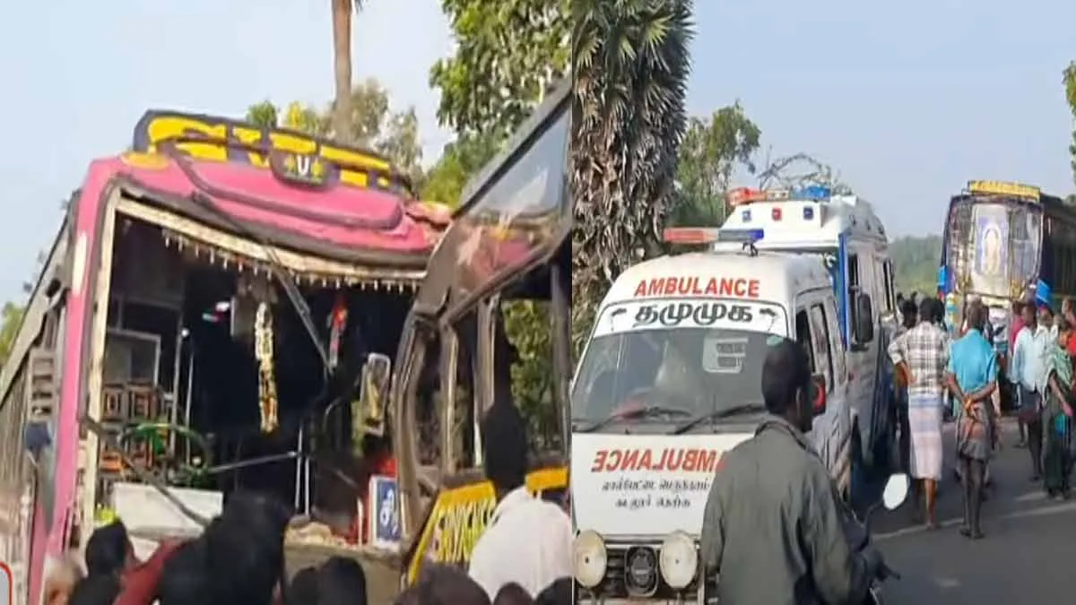  Private buses collide head-on