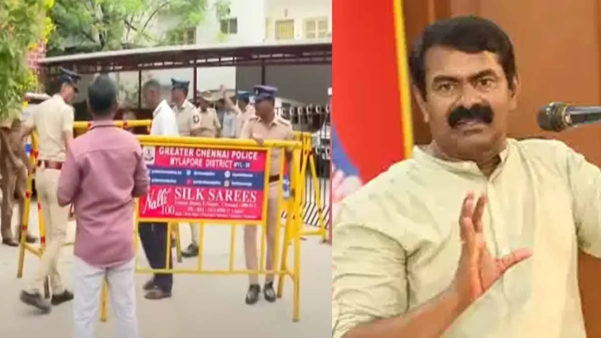 Seeman appears; police deployed at Valasaravakkam police station