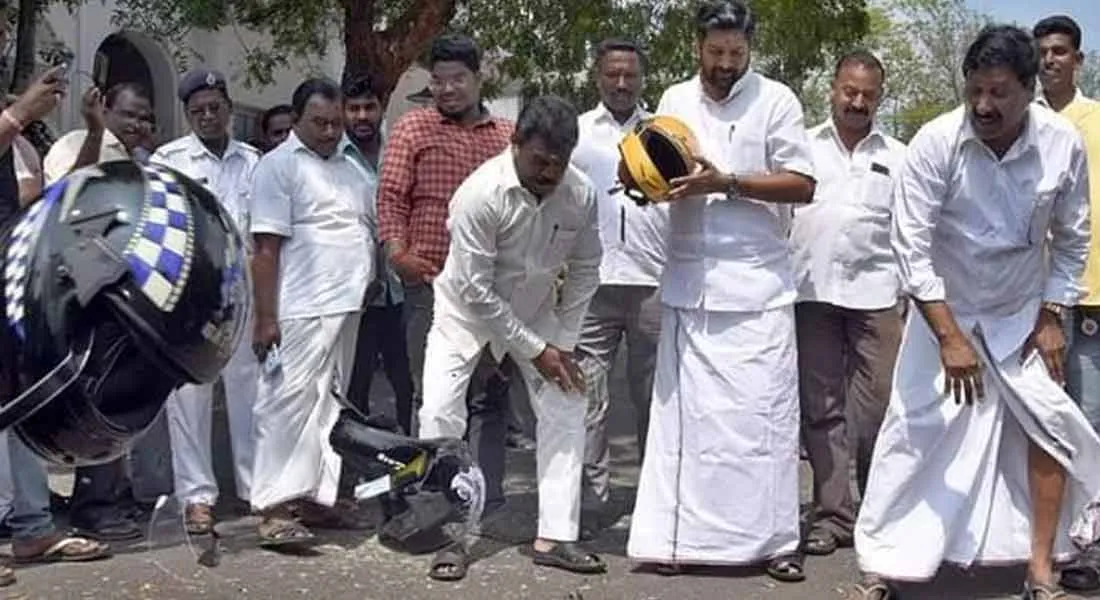 PROTEST IN PUDUCHERRY 