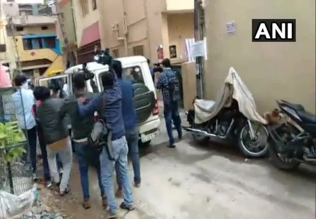 karnataka actress home central crime branch police raid 