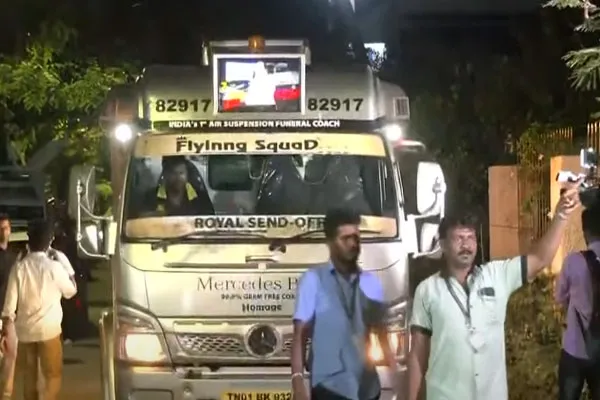 Bhavatharini's body being taken to pannaipuram