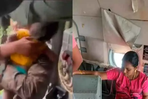 Thik Thik scene that rescued the children including the pregnant woman by the army helicopter that gave them a hand