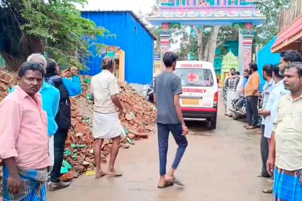 The wall collapsed and the priest was lose their life; Police investigation