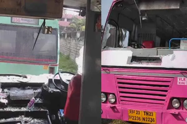 Bus window breaking; emotion in Vellore