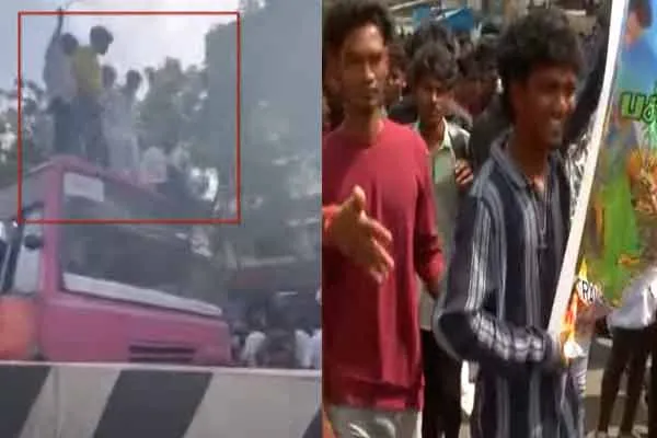 Pongal festival; College students protested by blocking the bus