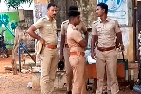 Antlers at Rocket Raja's house; Police on the scene