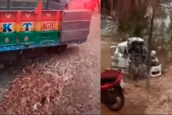 Accident involving a car hitting a tractor; 4 people lost their lives