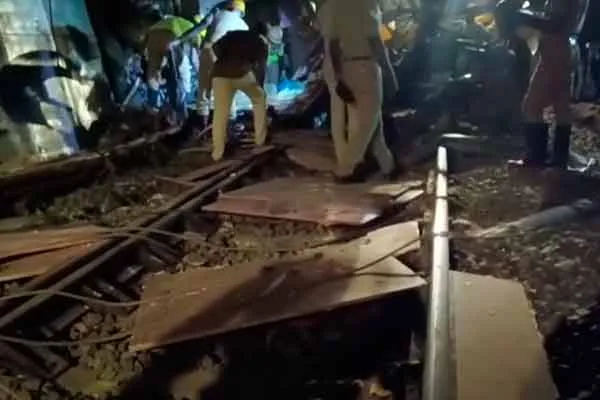 Overturned truck on tracks; An early morning accident