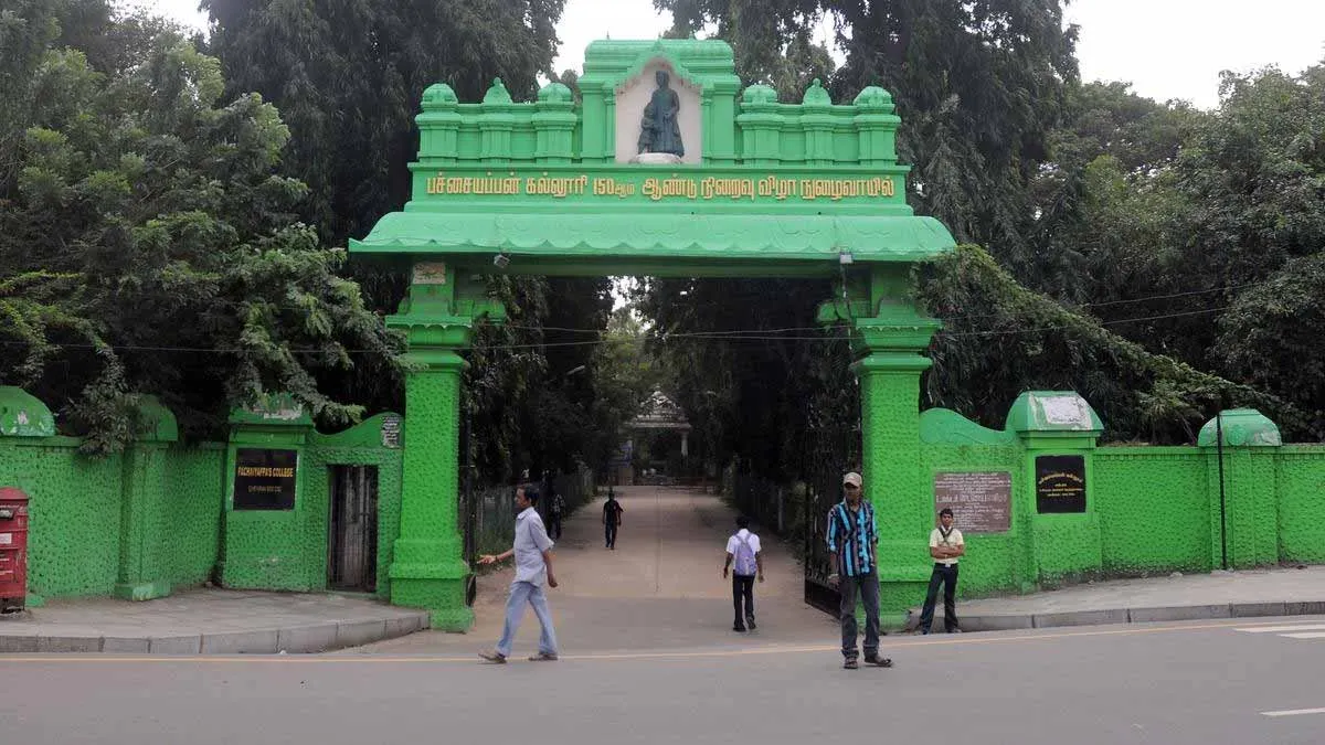  Pachaiyappan college students strike; Police build-up