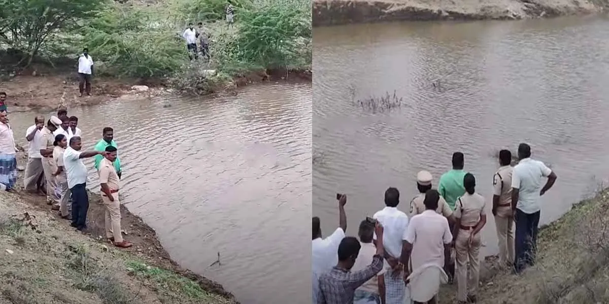 A crater formed by sand theft; Three lives tragically lost