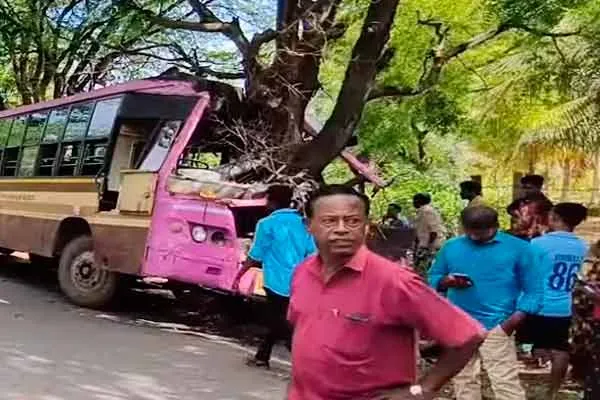 Govt bus crash into tamarind tree; More than 18 people were injured