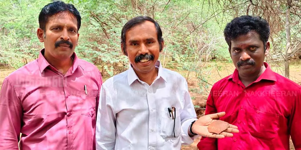 Another find with a pot inscribed with Tamil script at Pandyan Fort