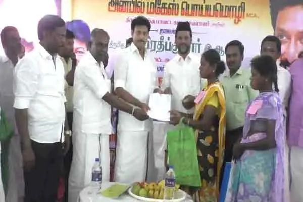 minister anbil mahesh poyyamozhi issused people welfare scheme trichy