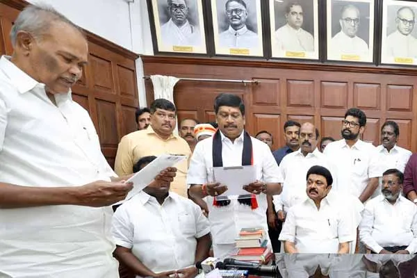 Anniyur Siva sworn in as a member of the Legislative Assembly