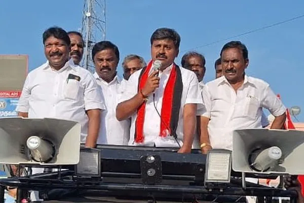 DMK candidate Arun Nehru campaigned in perambalur