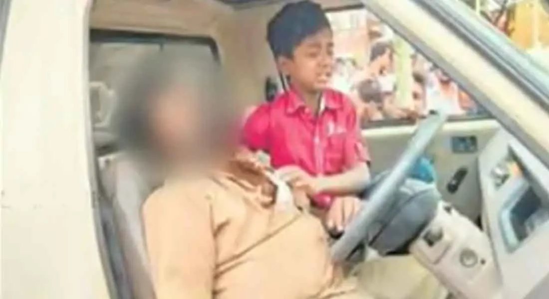  heart attack in a moving car... An 8-year-old son Prevent the accident