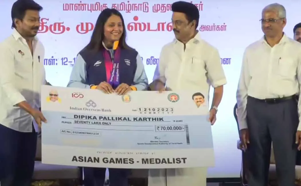 Incentives for Tamil Nadu players who won medals in the Asian Games