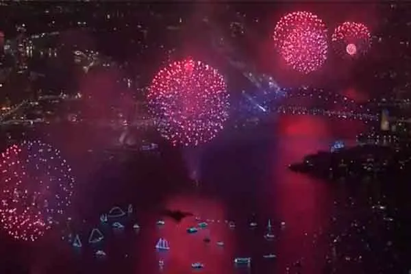 People welcomed the New Year with spectacular sky fun in Australia