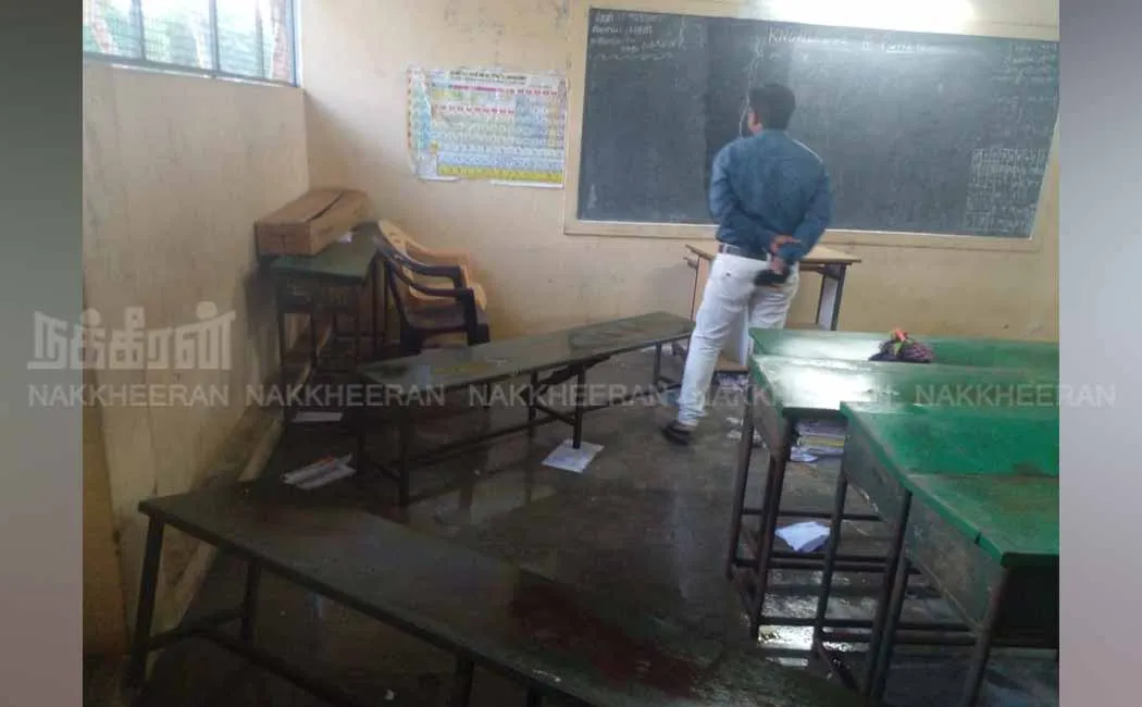 Government school students yearning for a classroom building