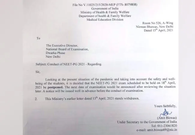 coronavirus issues pg neet exam postponed 