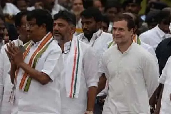 Former Congress president Rahul Gandhi's walk on the third day