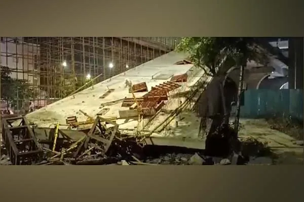 Flying train flyover collapses in Chennai