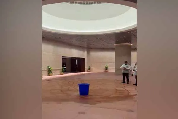 Rain water leakage in Parliament building; Congress MP Action result