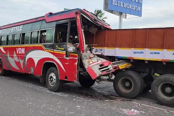 Crashing into a truck on Buses competing and trying to overtake