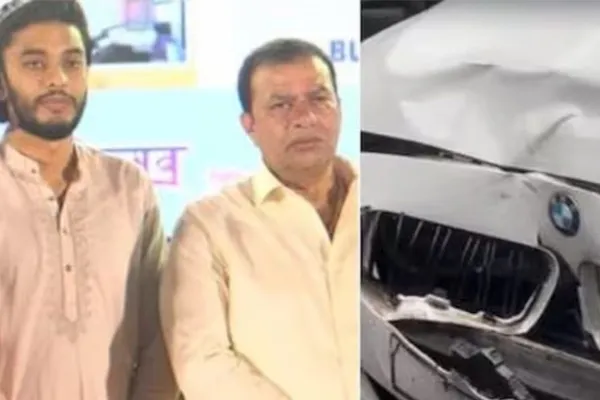 Action on the trapped shiv sena party leader Luxury car accident in maharashtra