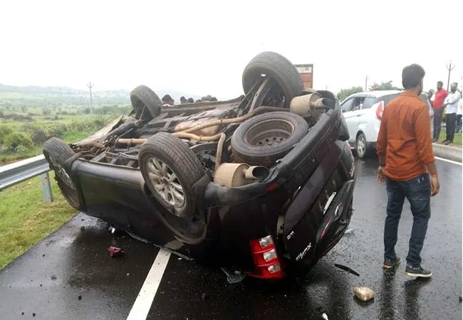 Car tire explodes and crashes into two-wheeler: Three killed, including two students!
