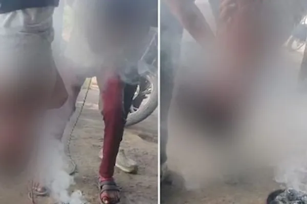 A 14-year-old boy was hanged upside down by a cruel gang in madhya pradesh