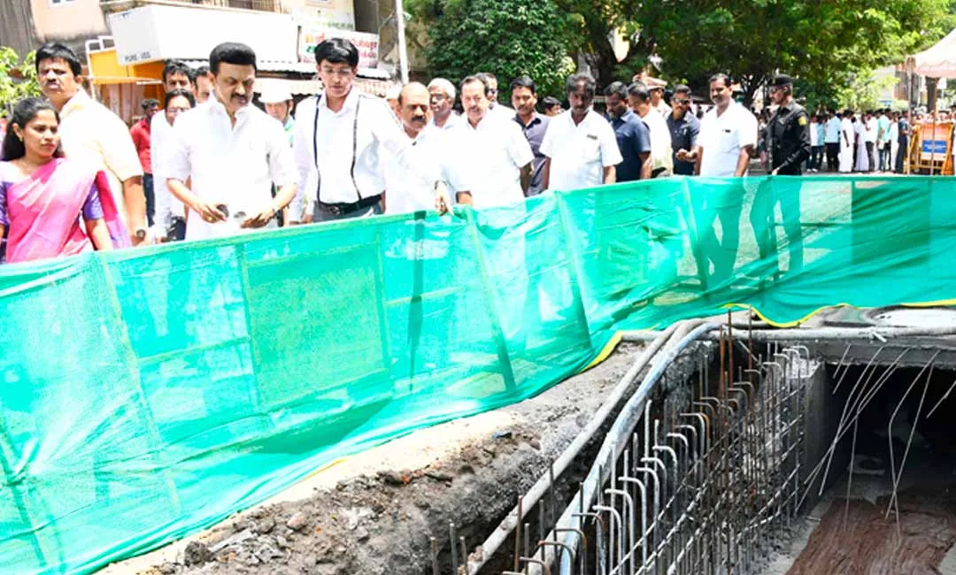Rainwater drainage works Inspection by Principal