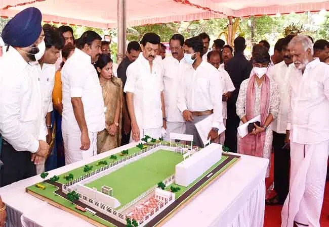Chief Minister MK Stalin lays the foundation stone for the football ground!