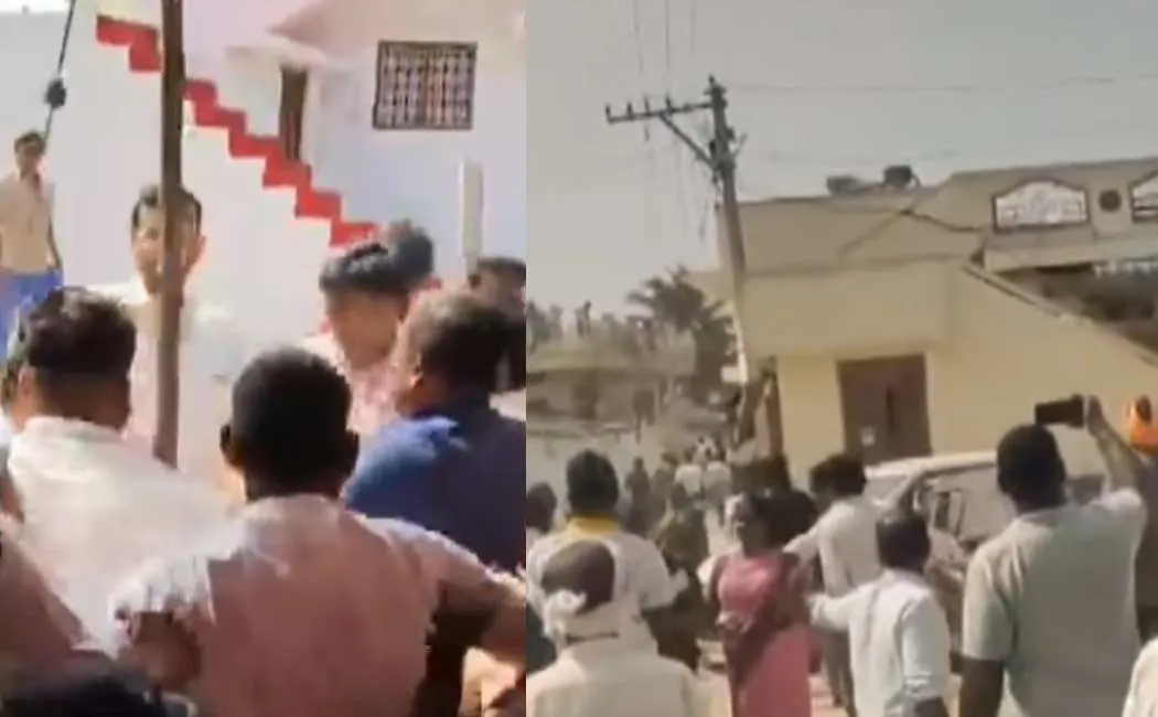 The villagers hit the district collector in telangana