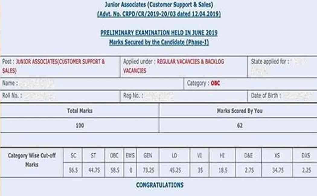 sbi cutoff