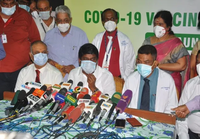 health minister cvijayabaskar coronavirus vaccine after press meet 