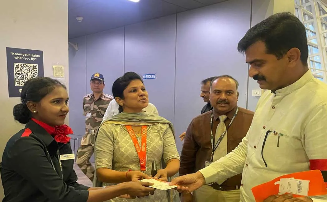 durai vaiko mp attends Air India Express launched its first domestic air service in Trichy on the Chennai - Trichy route