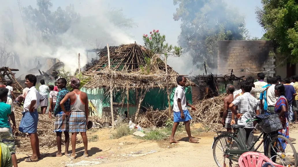 Cylinder Explosion near Ulundurpet More Than 10 Houses damage 