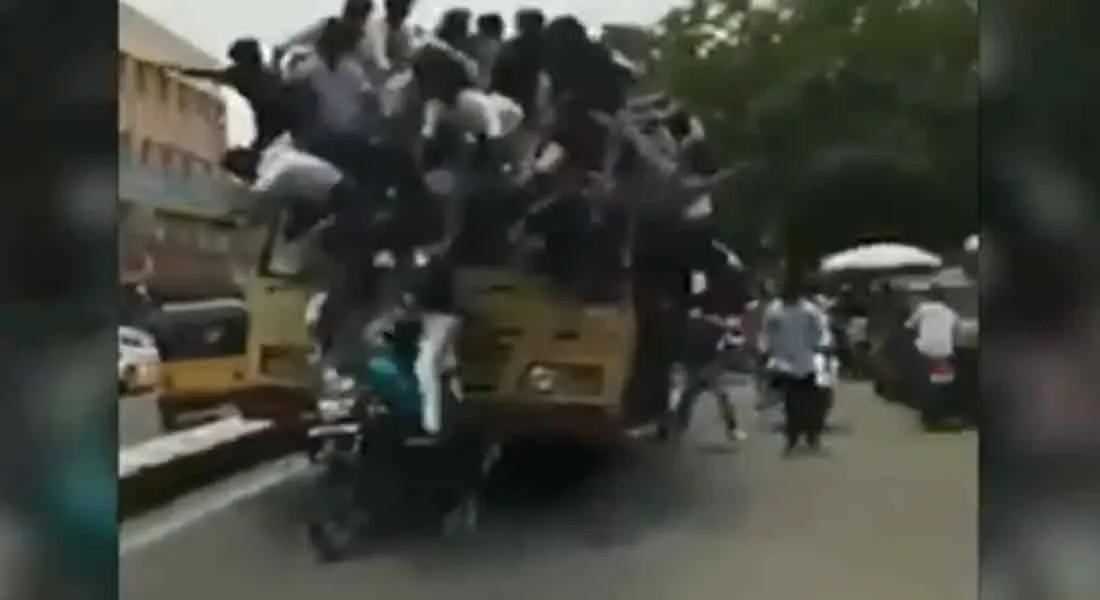 Bus Day' celebration ...9 students sued by police