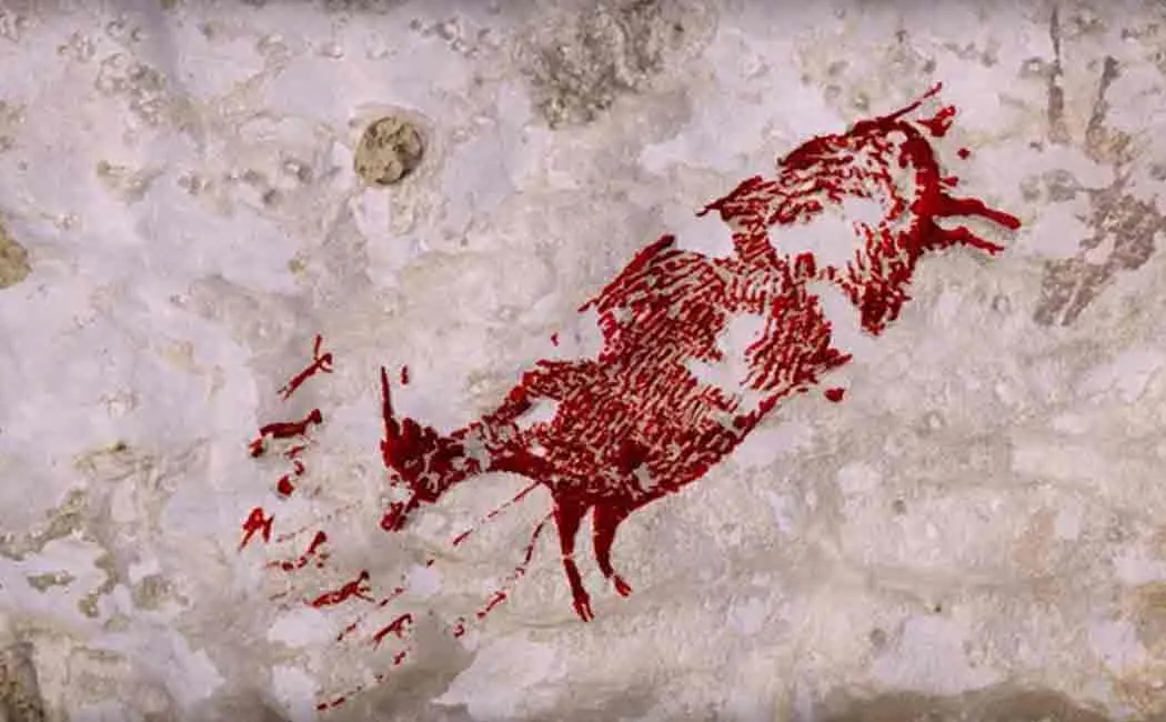 44000 years old cave painting found in indonesia