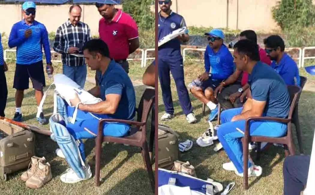 dhoni is back on nets for practice 