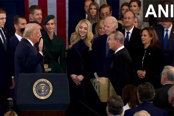 Donald Trump is sworn in as the President of the United States