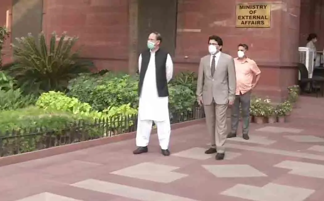 Pakistan's Charge d'affaires to India arrives at MEA on being summoned