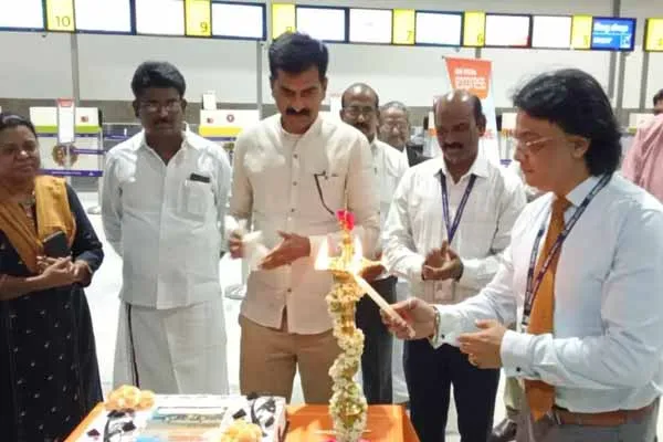 Durai Vaiko inaugurated Air India Express's first flight from Trichy to Mumbai