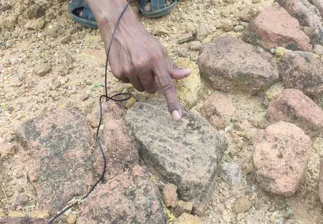Electromagnetic wave study for Porpanaikottai excavation ...   Discovery of cat footprint brick!