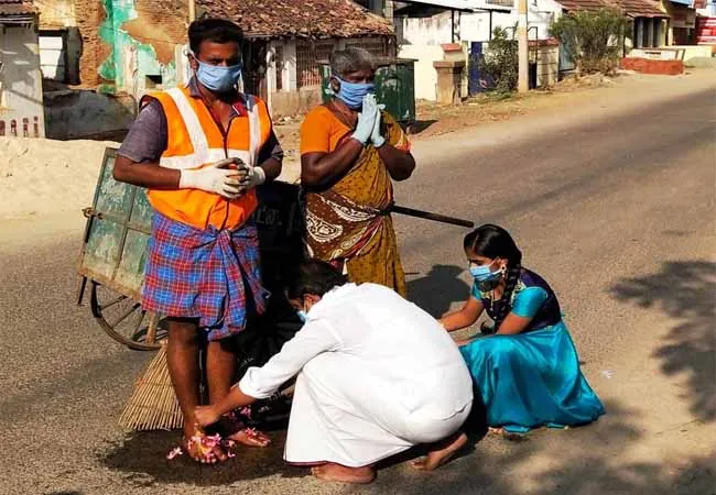 Of the cleaning staff  the people who wash their feet!