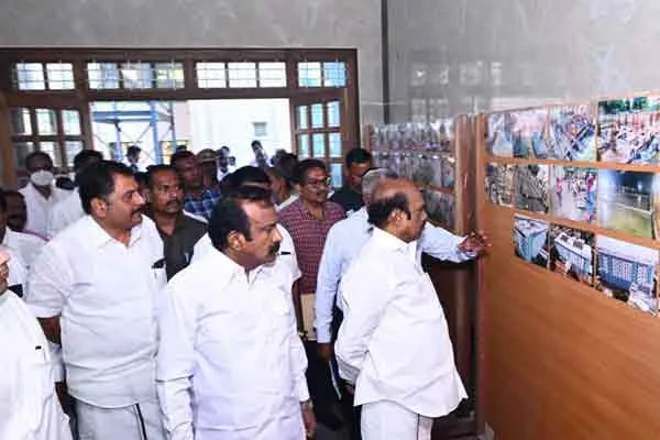erode super speciality hospital construction work inspection ministers 