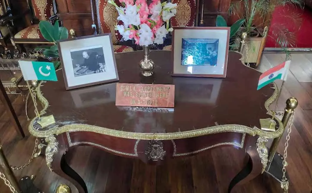 Pakistani flag removed from the table where it was signed Shimla Agreement
