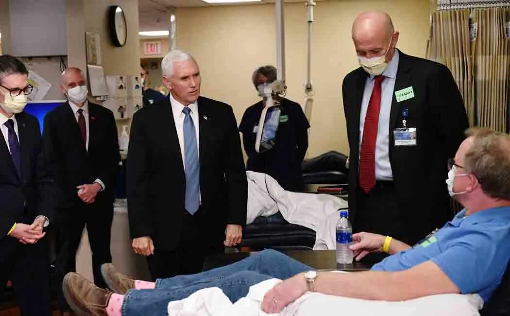 mike pence maskless visit to hospital
